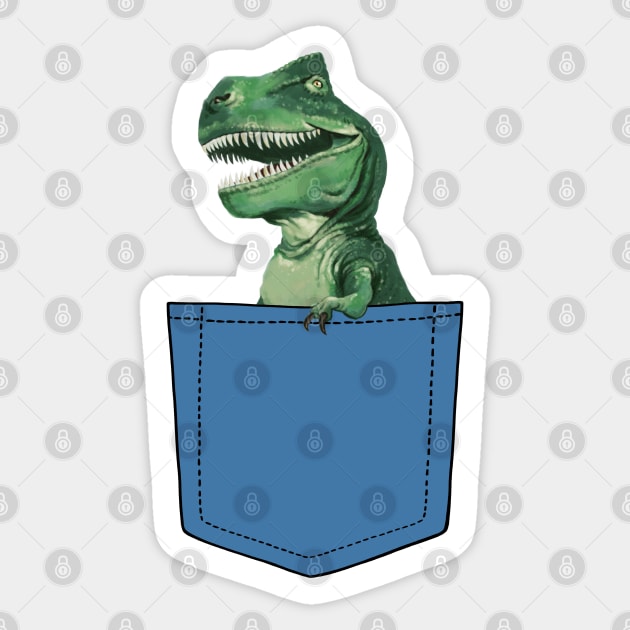 T-Rex in Pocket Sticker by bignosework